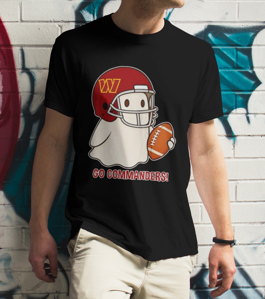 Washington Commanders Halloween Ghost Football Go Commanders 2026 T-Shirt