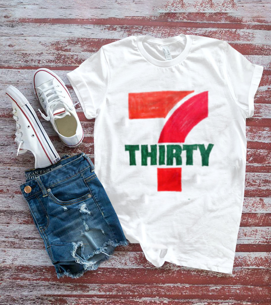 Asspizza Store 7 Thirty Hand Drawn Red Green Number T-Shirt