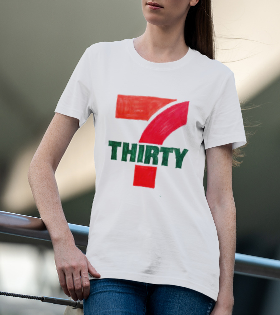Asspizza Store 7 Thirty Hand Drawn Red Green Number T-Shirt