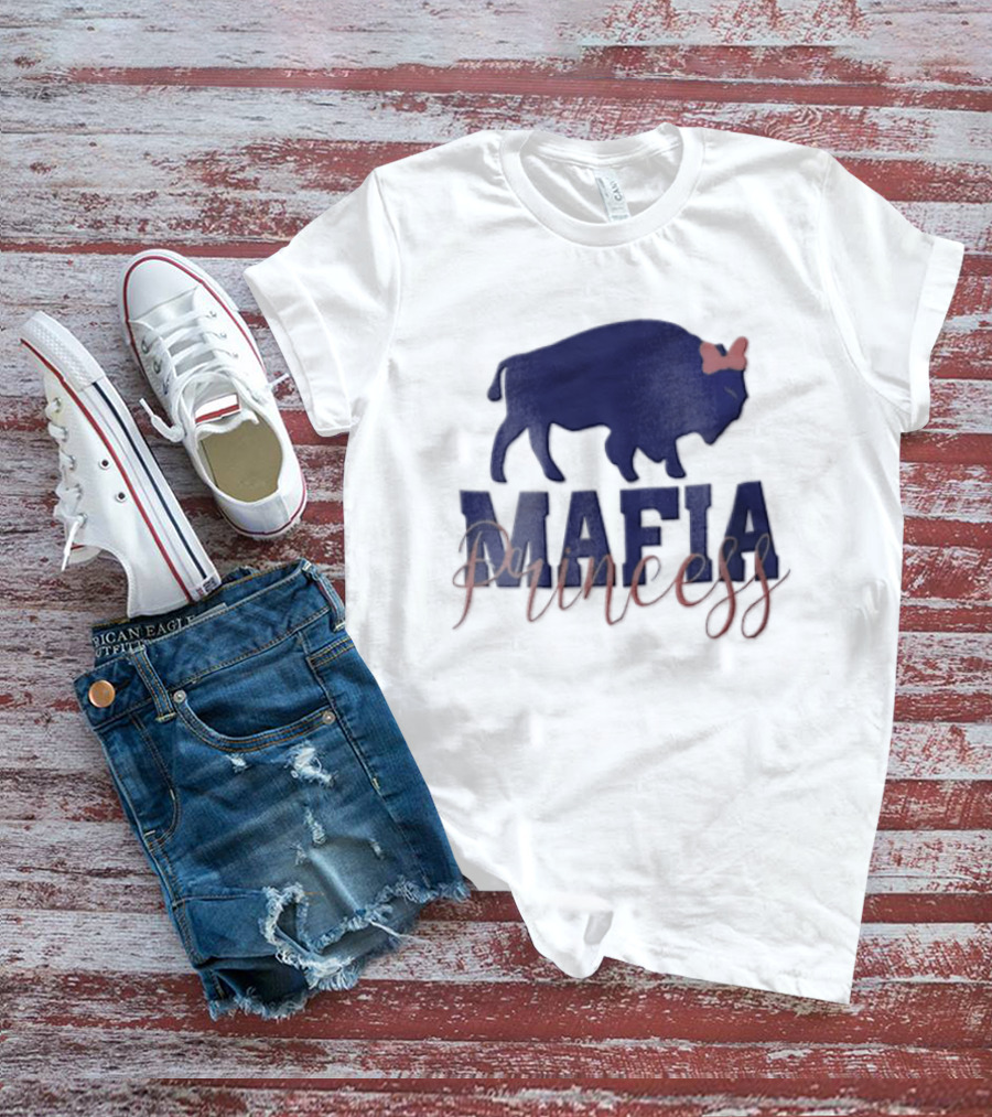 Buffalo Bills Mafia Princess Blue Buffalo Red Bow T-Shirt