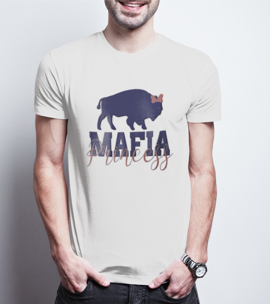 Buffalo Bills Mafia Princess Blue Buffalo Red Bow T-Shirt