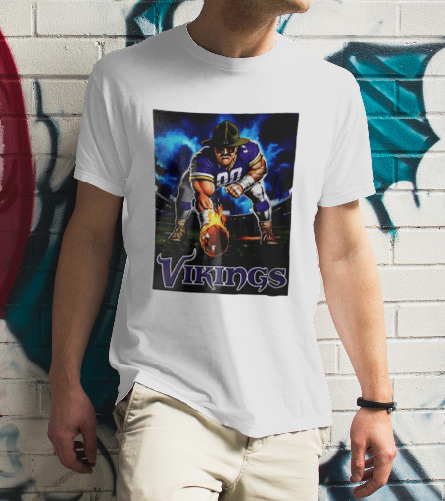 Vikings Ivan Pace Jr Muscular Football Player 00 Powerful Athletic Figure T-Shirt