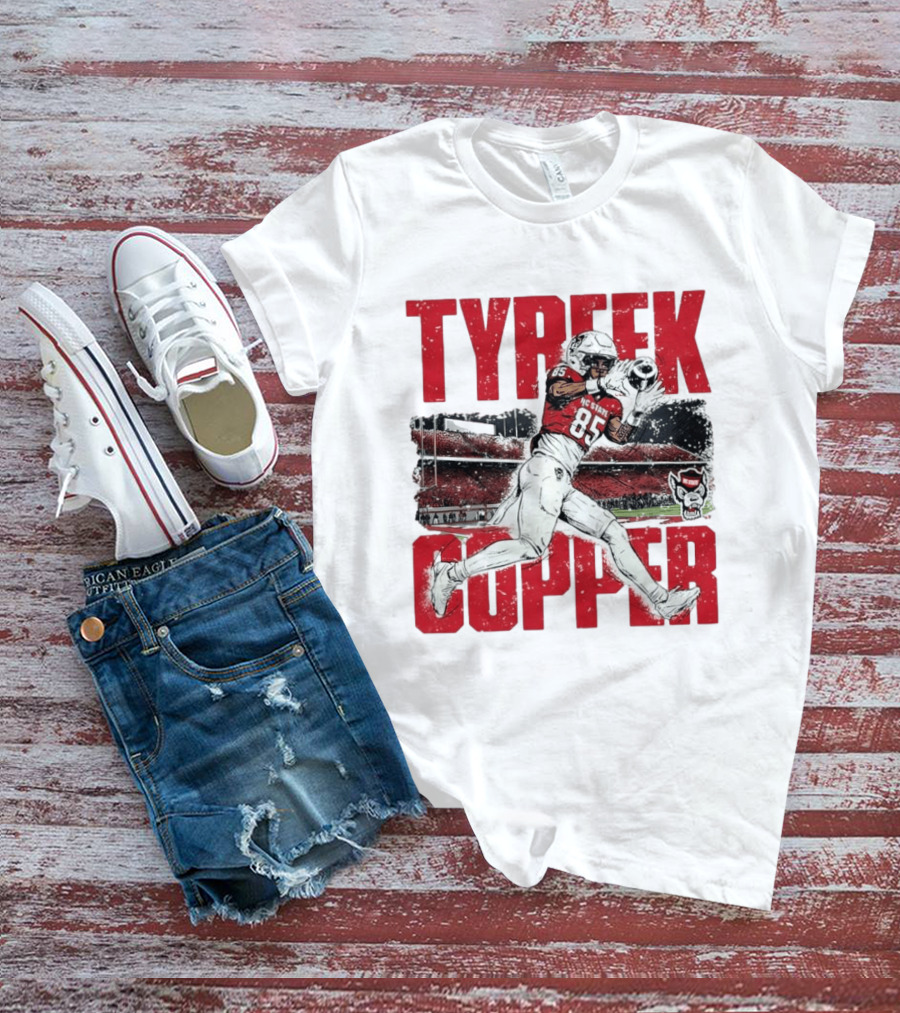 NCAA Football NC State Wolfpack Tyreek Copper Catching Highlight Caricature T-Shirt