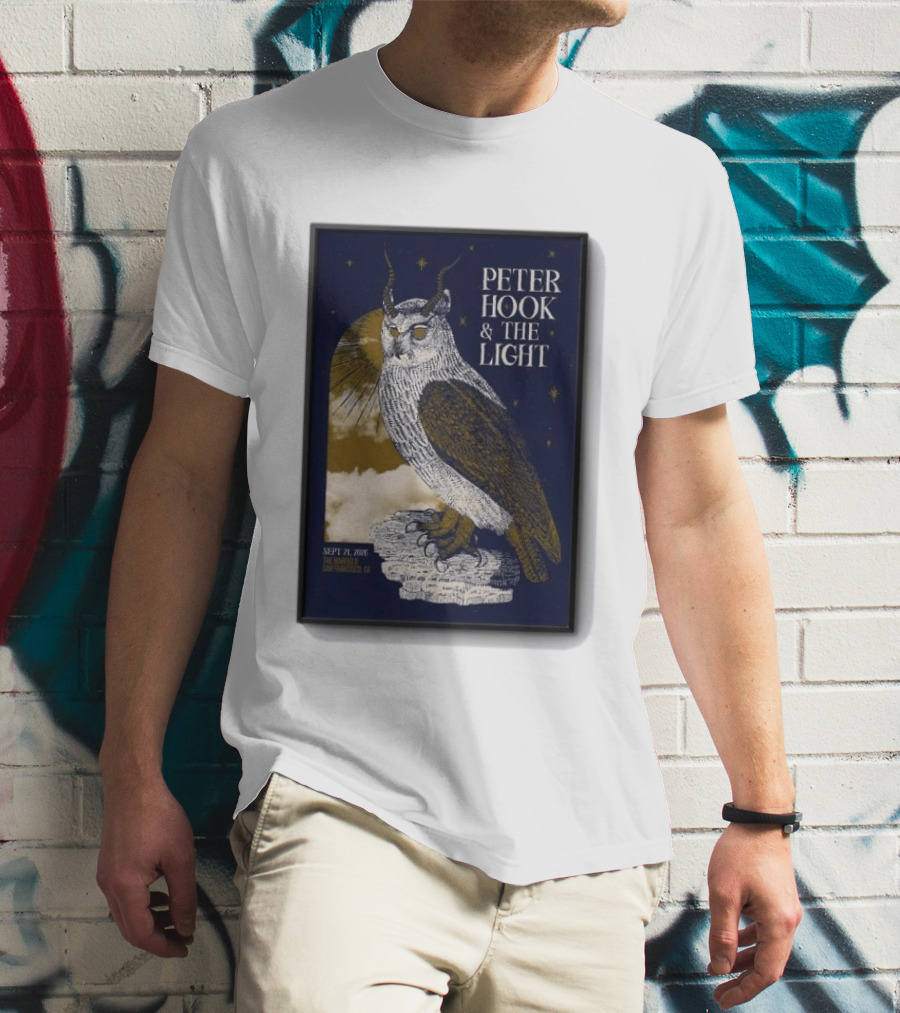 Peter Hook & The Light Sept 21 2026 San Francisco CA Owl T-Shirt