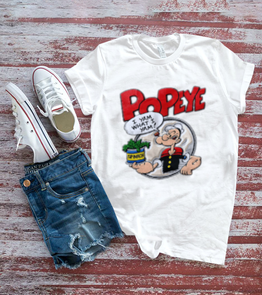 Popeye I Yam What I Yam Spinach Classic Cartoon T-Shirt
