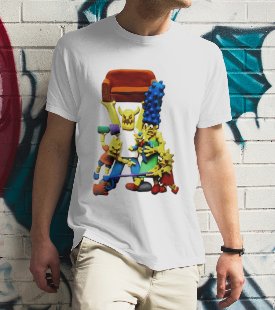 The Simpsons Claymation Family Couch Posing Scene T-Shirt