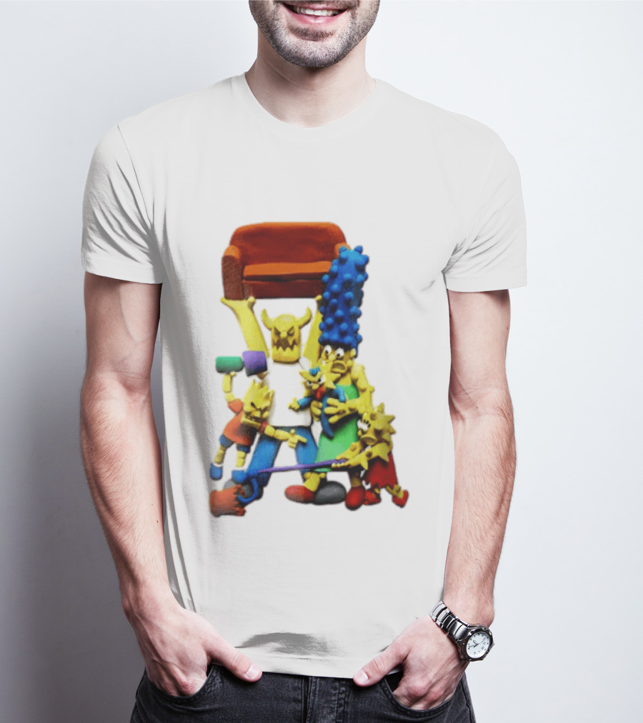 The Simpsons Claymation Family Couch Posing Scene T-Shirt