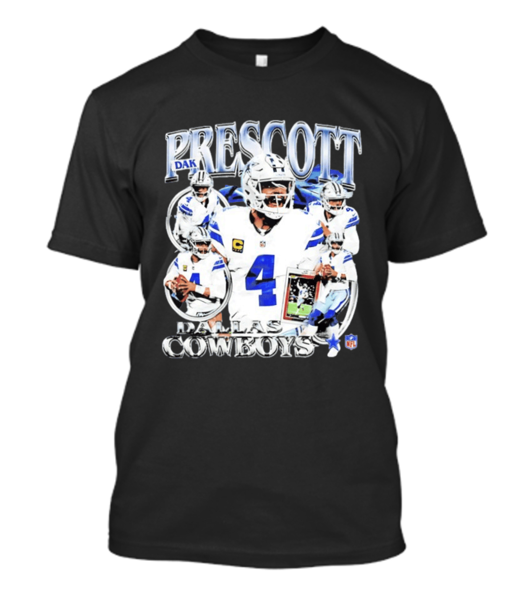 Dak Prescott Dallas Cowboys NFL Quarterback Collage T-Shirt
