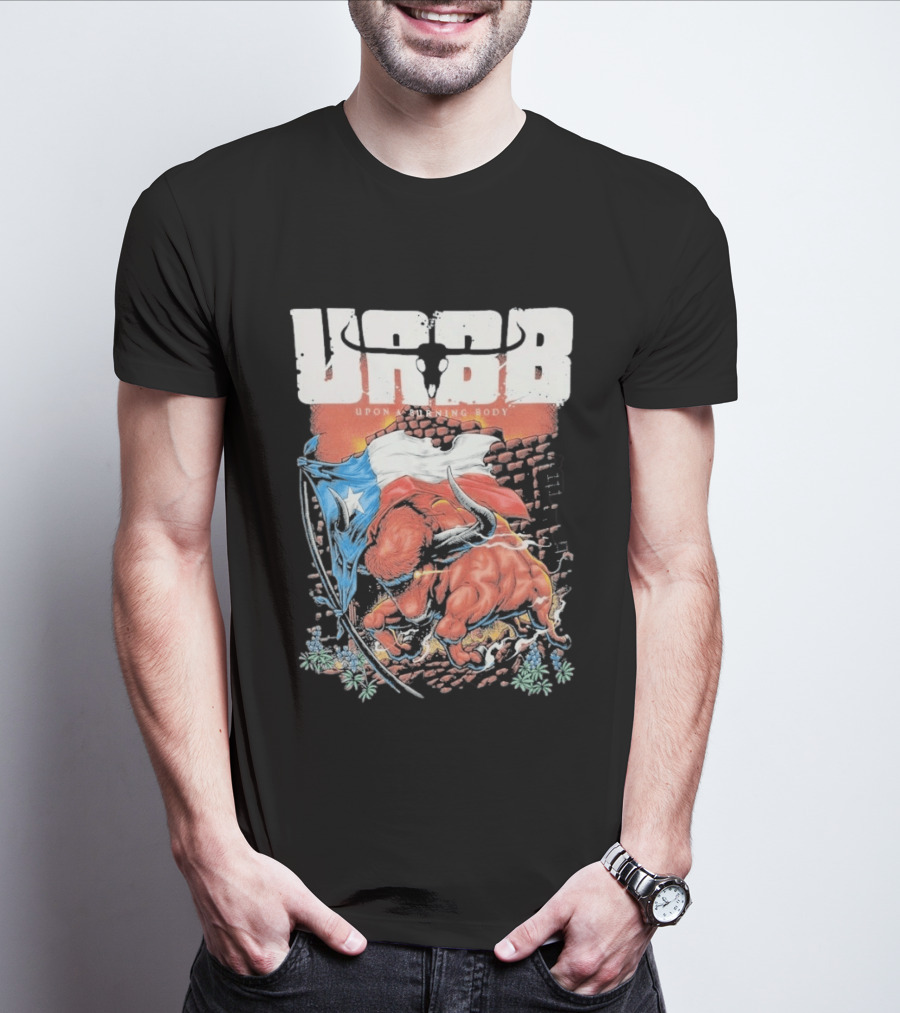 Upon A Burning Body URBB Bull Flag Texas T-Shirt