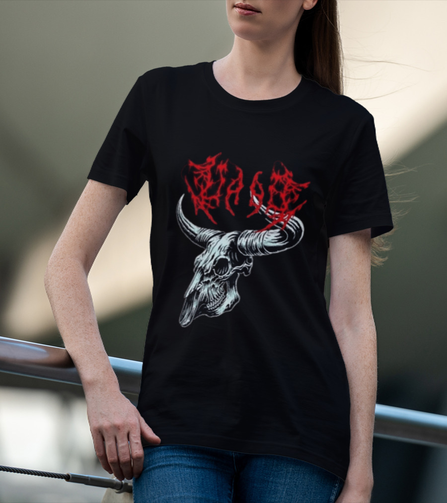 Merchdrop Upon A Burning Body Metal Texas Skull Red T-Shirt