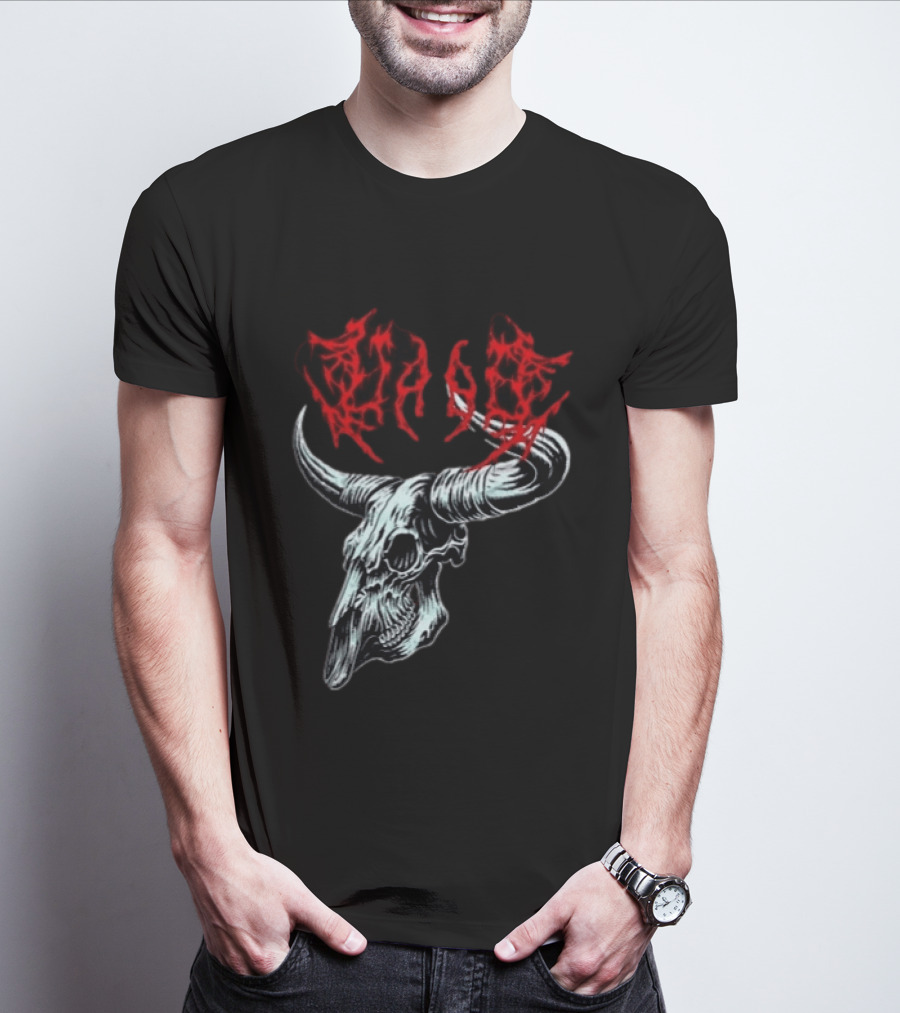 Merchdrop Upon A Burning Body Metal Texas Skull Red T-Shirt