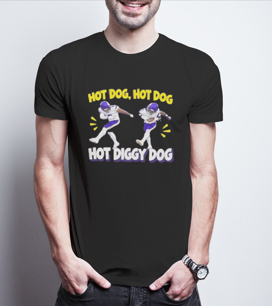 Hot Dog Hot Dog Hot Diggity Dog Minnesota Vikings Player Dance Celebration T-Shirt