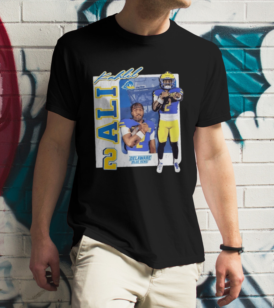 Kahlil Ali Delaware Blue Hens Football No 2 Collage T-Shirt