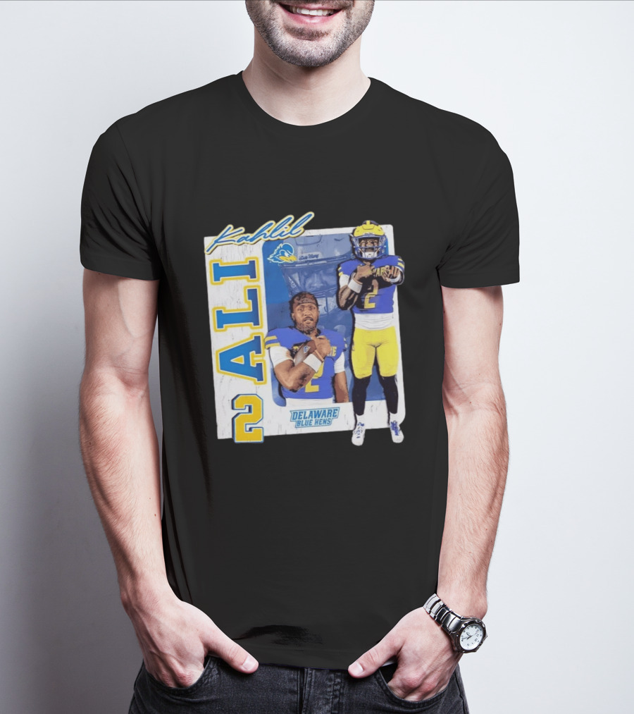 Kahlil Ali Delaware Blue Hens Football No 2 Collage T-Shirt