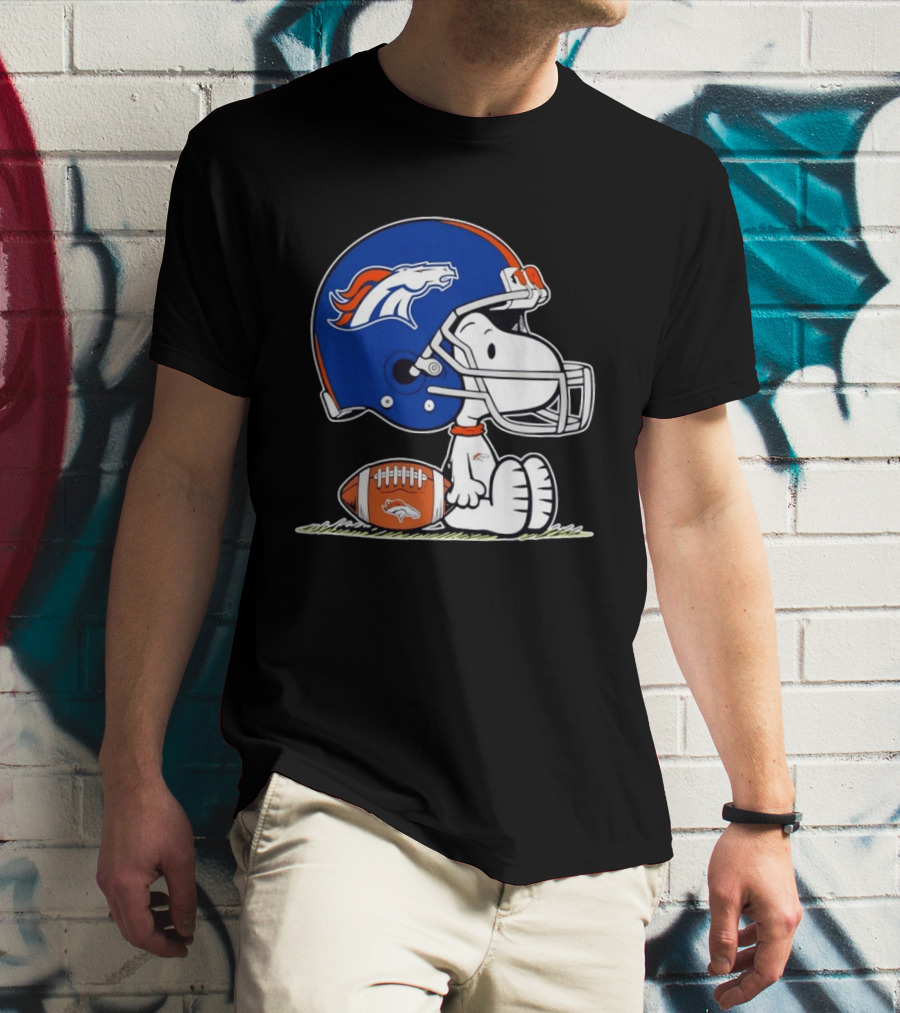 Peanuts Snoopy Denver Broncos Helmet Fan Favorite T-Shirt