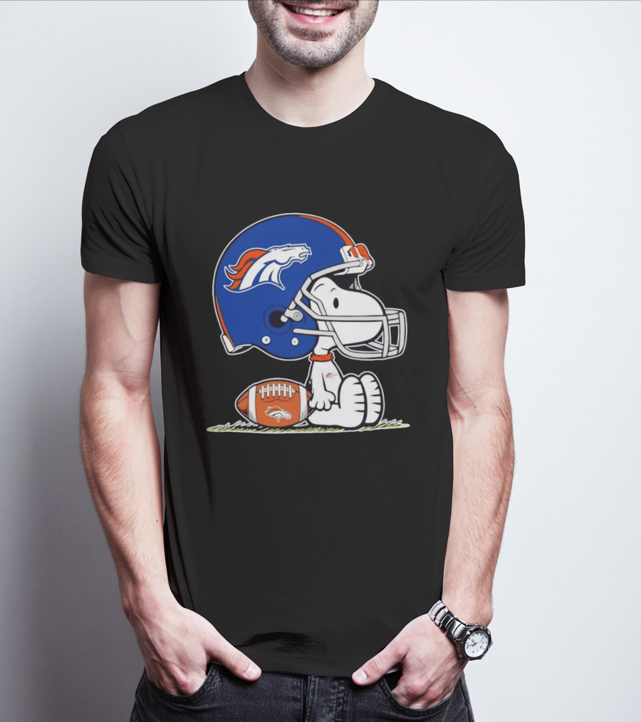 Peanuts Snoopy Denver Broncos Helmet Fan Favorite T-Shirt