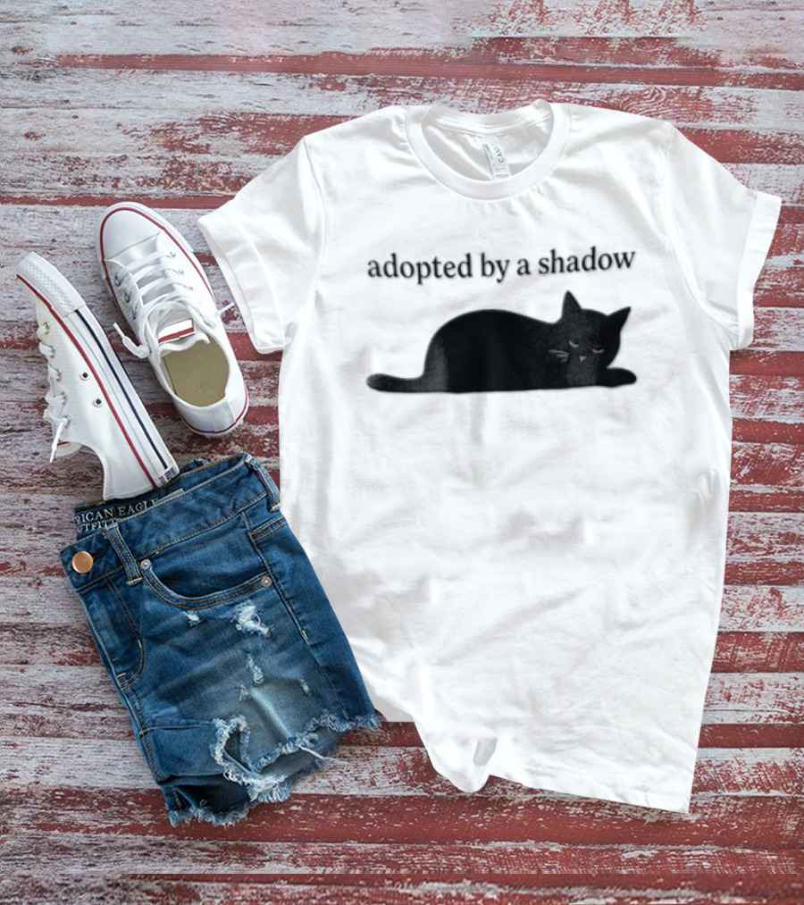 Adopted By A Shadow Sleeping Black Cat T-Shirt