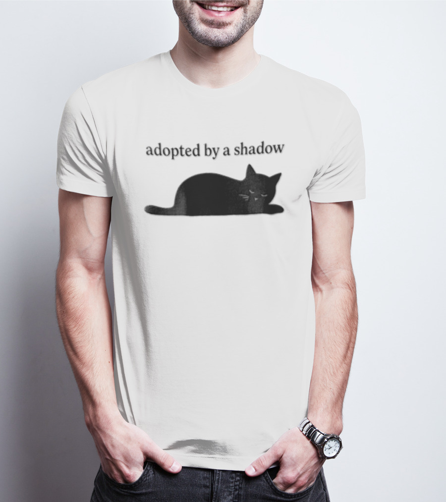 Adopted By A Shadow Sleeping Black Cat T-Shirt