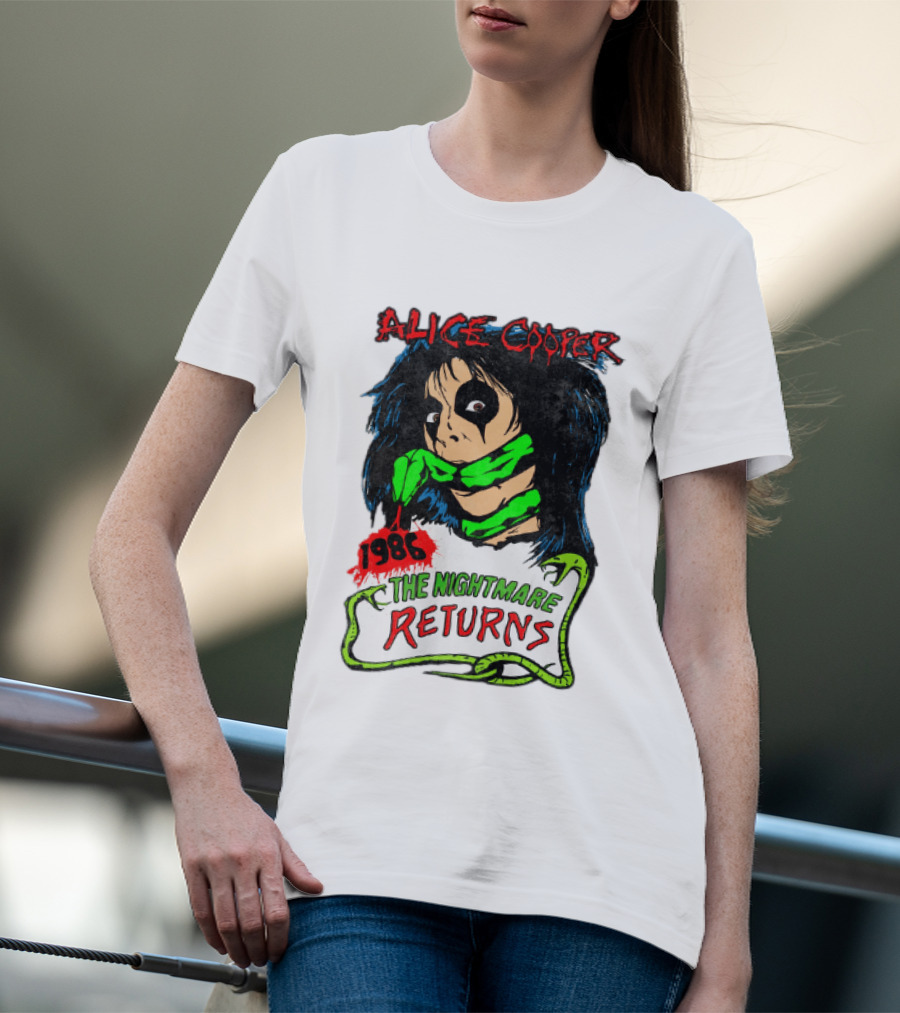 Alice Cooper The Nightmare Returns 1986 Constrictor Raglan T-Shirt