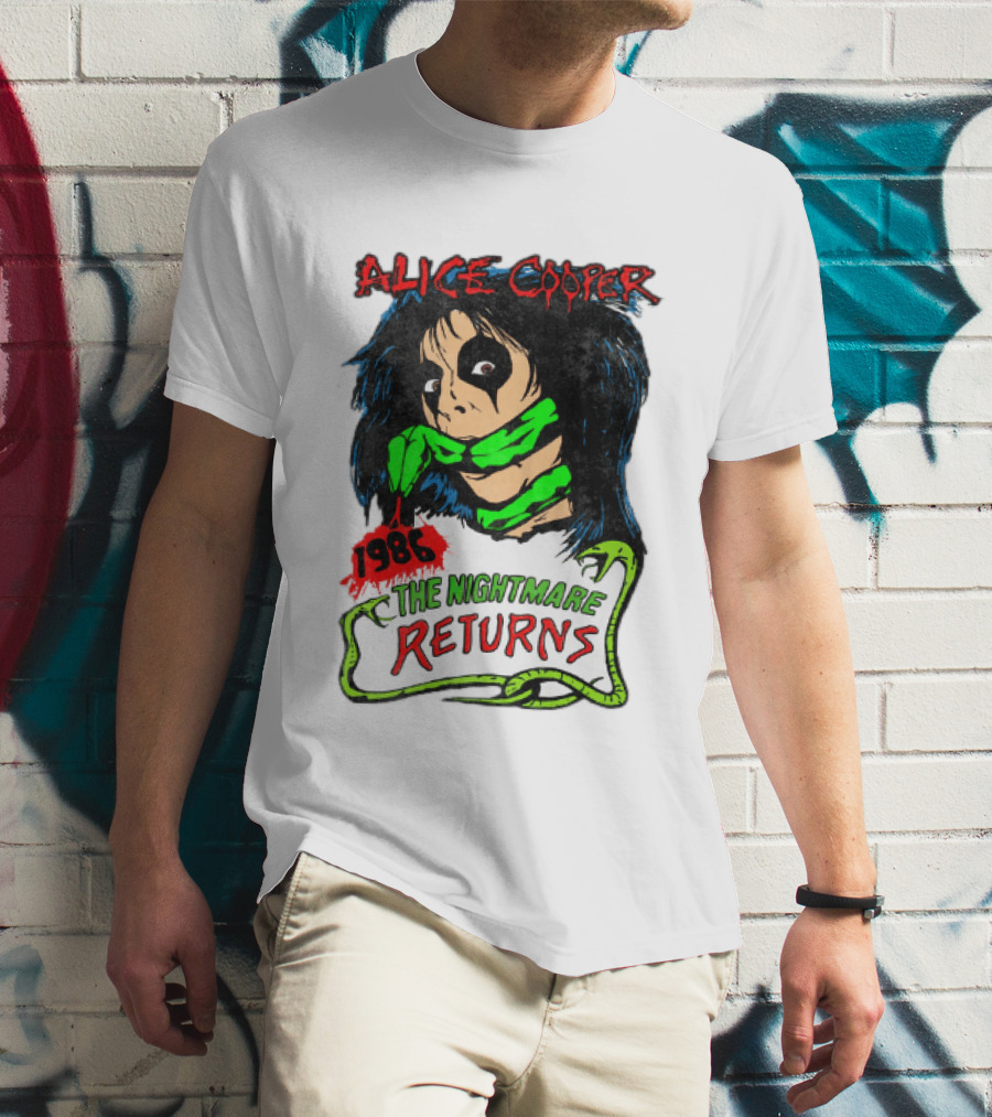 Alice Cooper The Nightmare Returns 1986 Constrictor Raglan T-Shirt