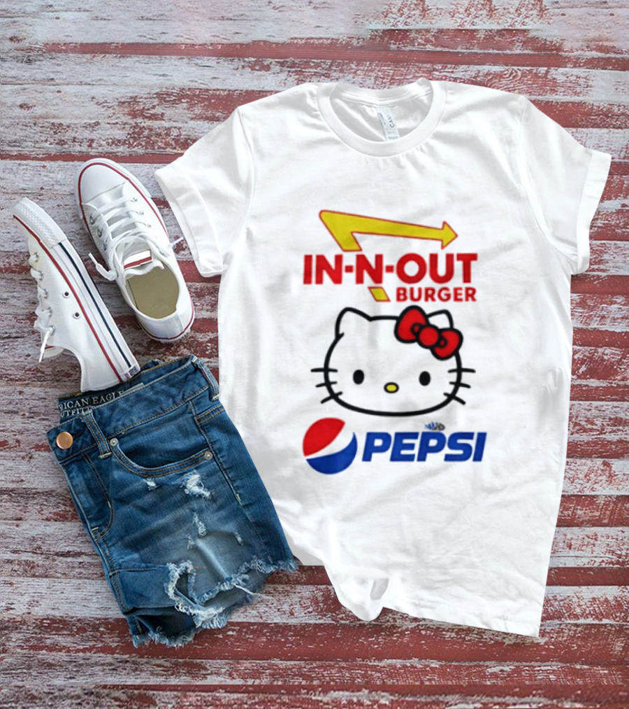 Hello Kitty Sanrio In N Out Burger Pepsi Collaboration T-Shirt