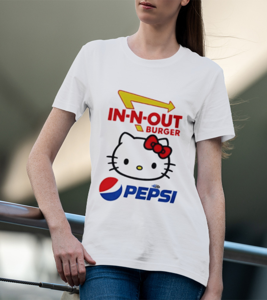 Hello Kitty Sanrio In N Out Burger Pepsi Collaboration T-Shirt