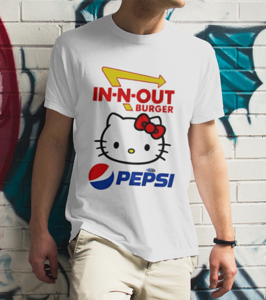 Hello Kitty Sanrio In N Out Burger Pepsi Collaboration T-Shirt