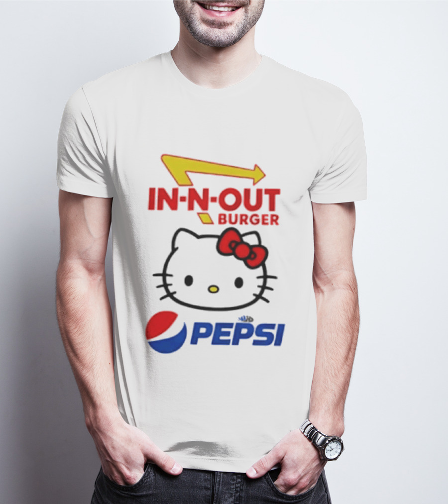 Hello Kitty Sanrio In N Out Burger Pepsi Collaboration T-Shirt