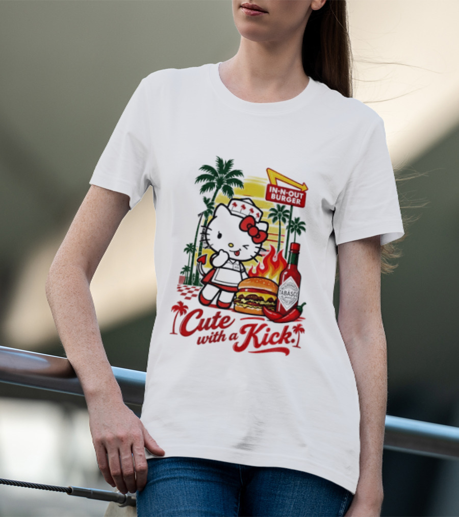 Hello Kitty In N Out Tabasco Cutie With A Kick Burger T-Shirt
