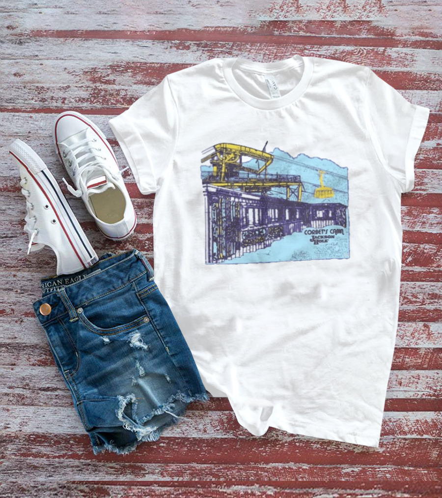 Jackson Hole Corbets Cabin Tram Wyoming Scenic Adventure T-Shirt