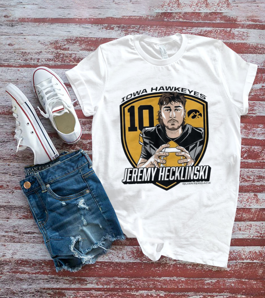 Iowa Hawkeyes 10 Jeremy Hecklinski Football Gold T-Shirt