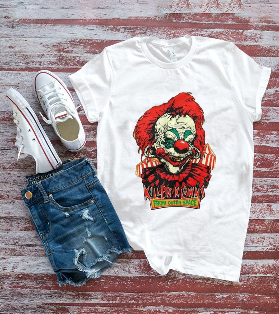 Killer Klowns From Outer Space Creepy Clown Art Red Nose Costume T-Shirt