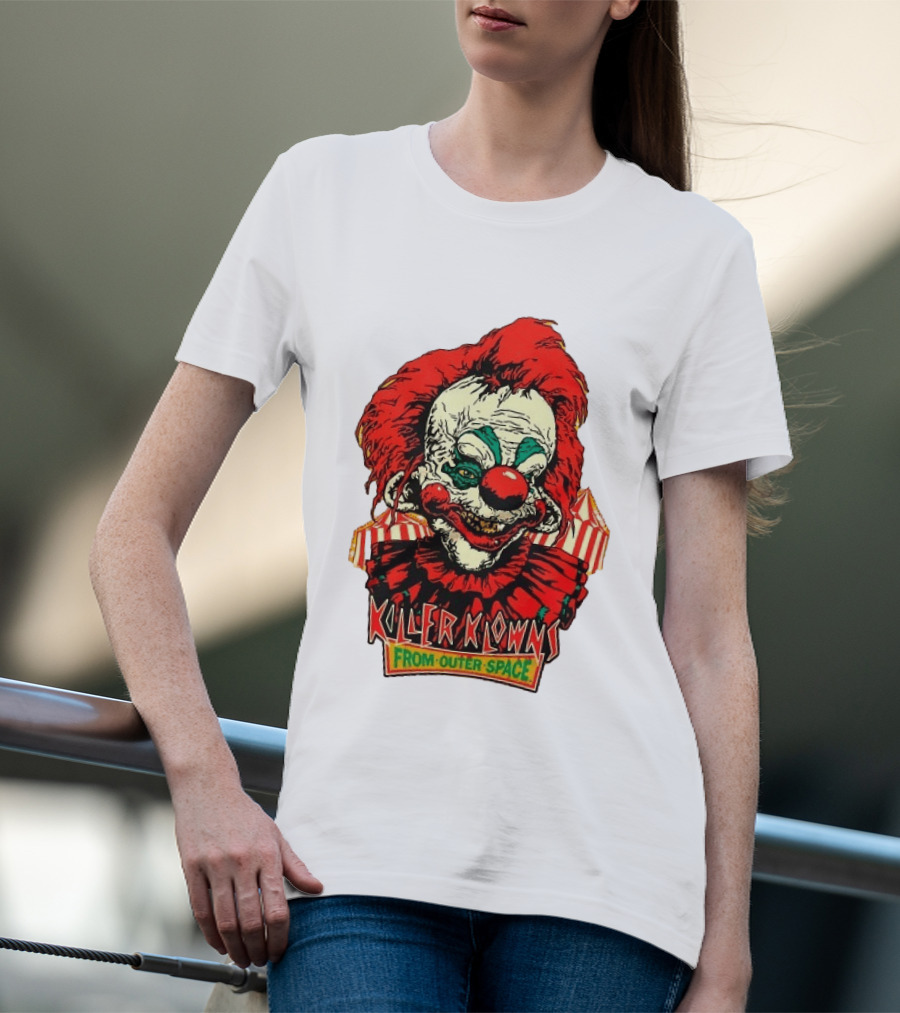 Killer Klowns From Outer Space Creepy Clown Art Red Nose Costume T-Shirt