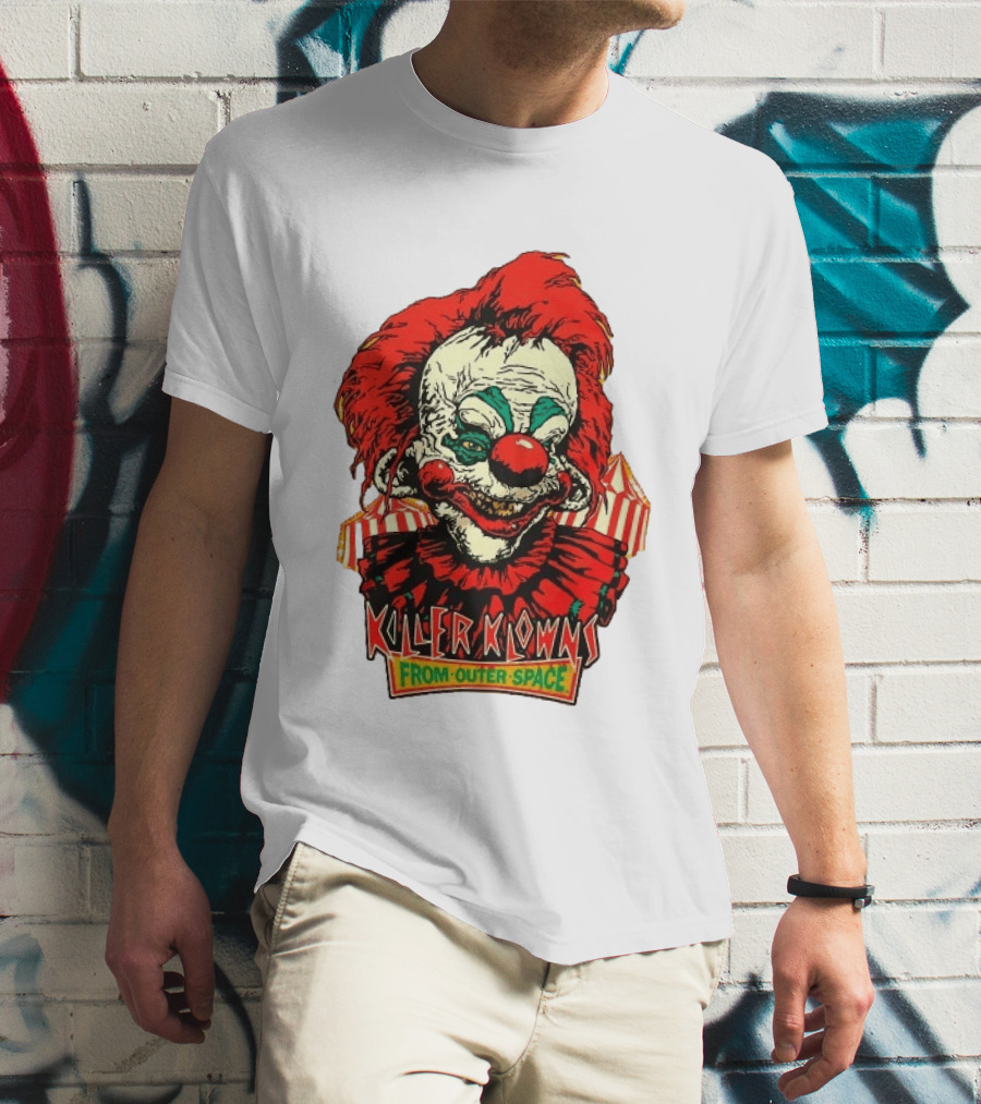 Killer Klowns From Outer Space Creepy Clown Art Red Nose Costume T-Shirt