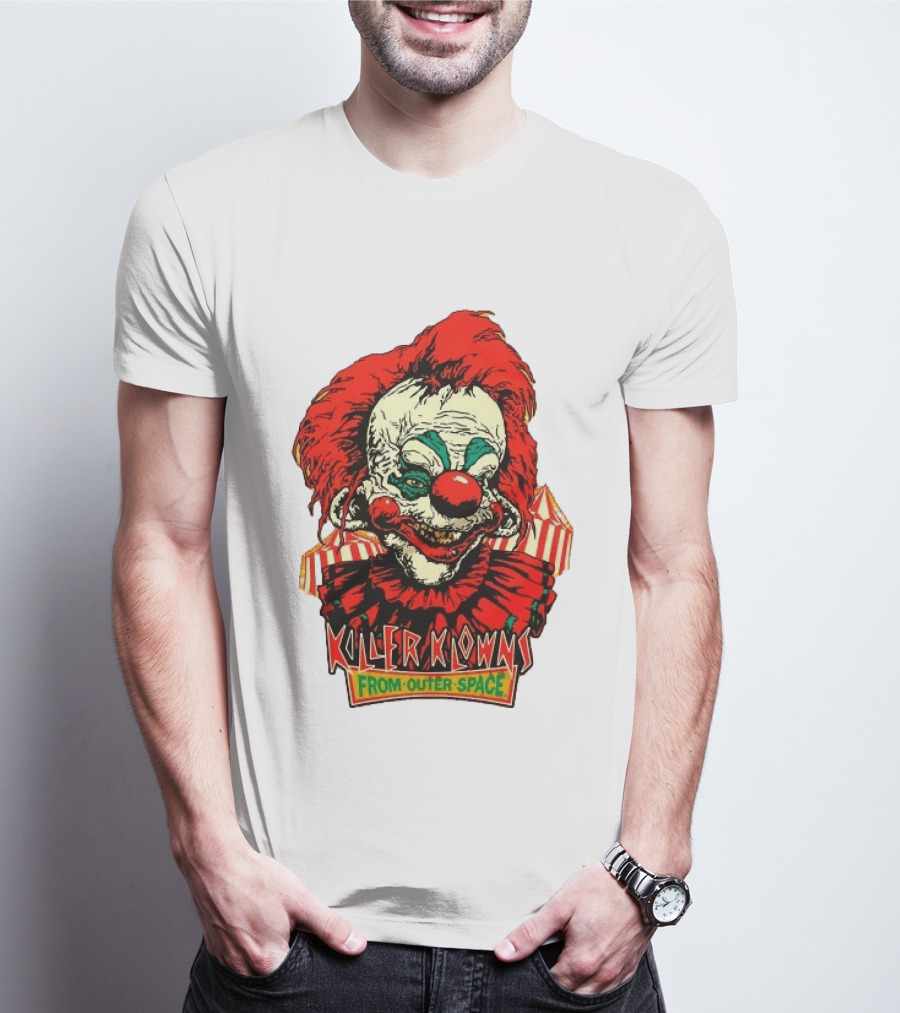 Killer Klowns From Outer Space Creepy Clown Art Red Nose Costume T-Shirt