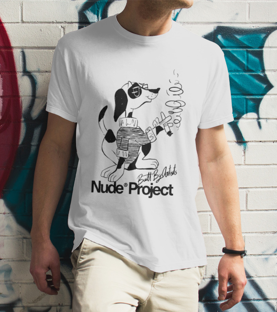 Nude Project Dogg Sweater Smoking Guitar T-Shirt