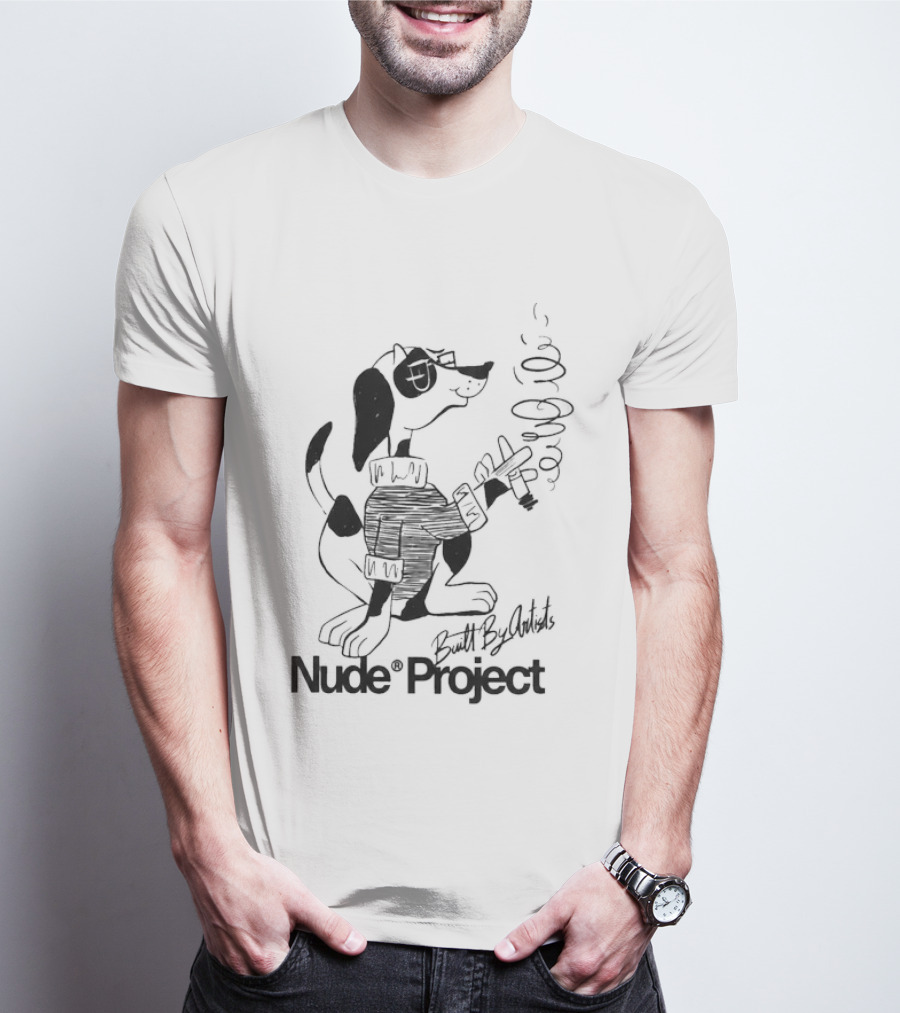 Nude Project Dogg Sweater Smoking Guitar T-Shirt