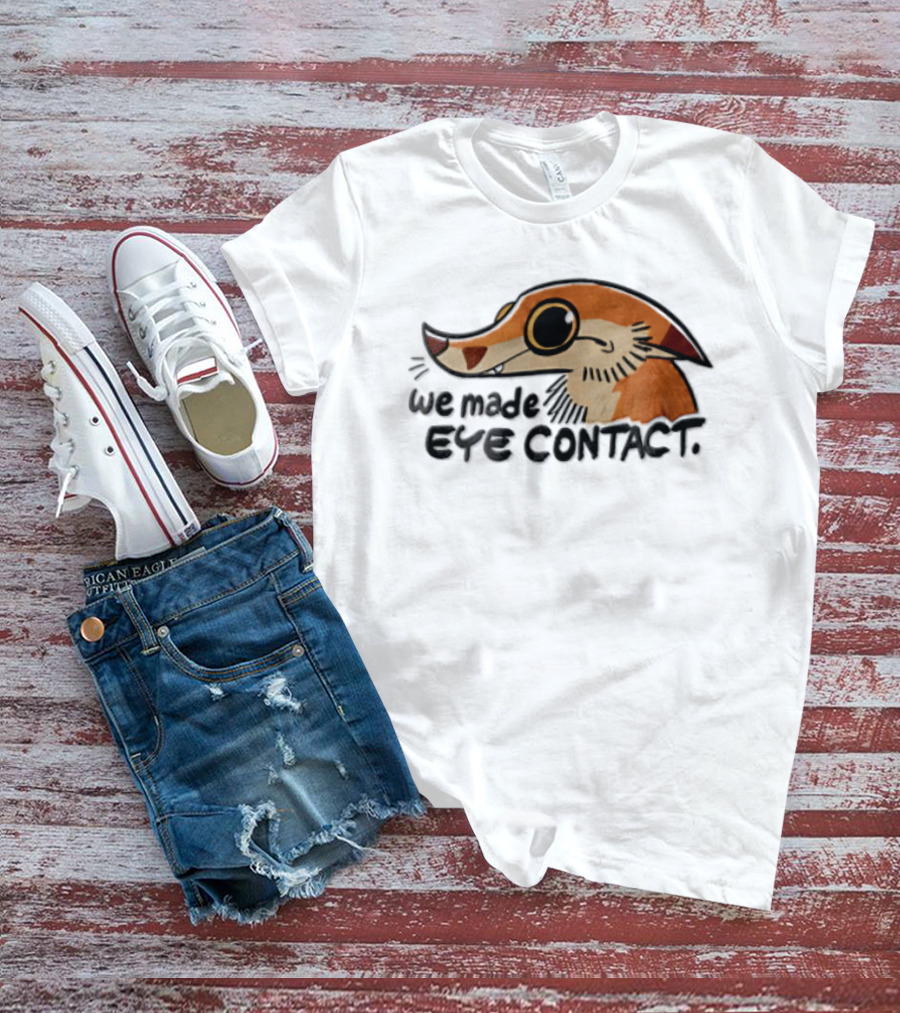 We Made EYE Contact Cartoon Orange Long Snouted Creature T-Shirt