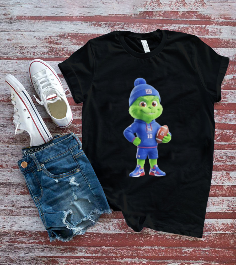 Grinch New York Giants Football 10 3D Cartoon T-Shirt