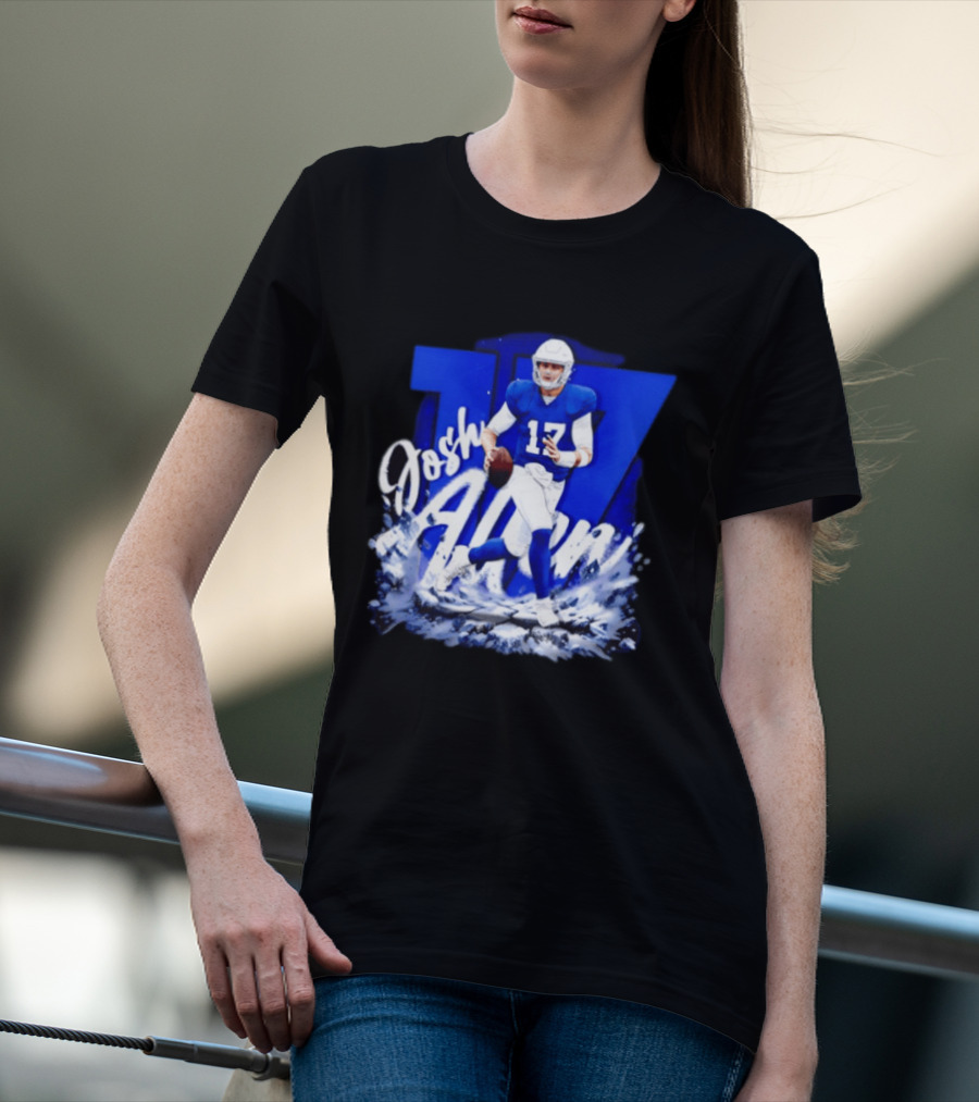 Josh Allen 17 Buffalo Bills Football Player Action T-Shirt