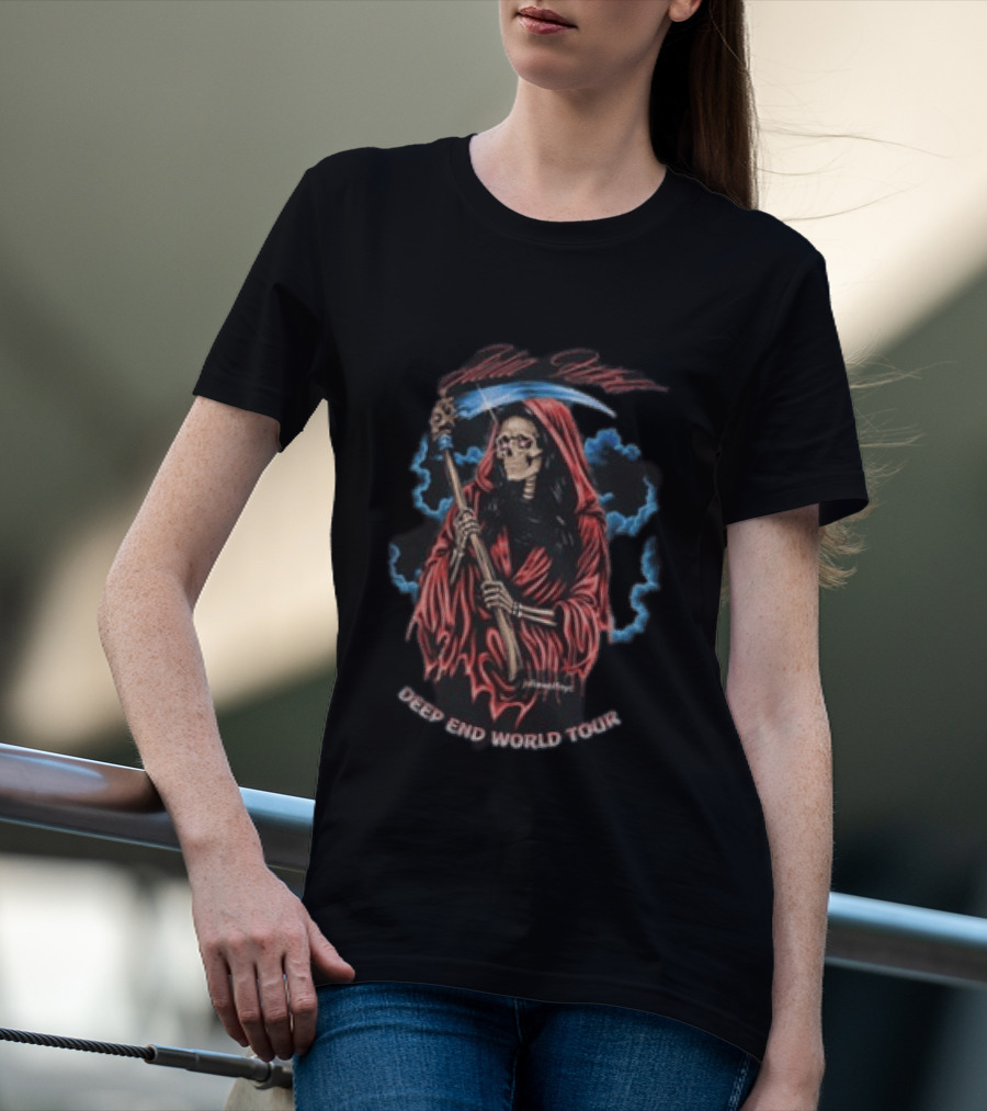 Julia Wolf Deep End World Tour 2026 Grim Reaper Skeleton In Red Cloak T-Shirt