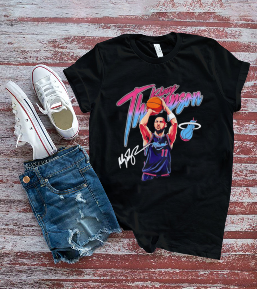 Klay Thompson Miami Heat Basketball Player Number 11 Signature T-Shirt