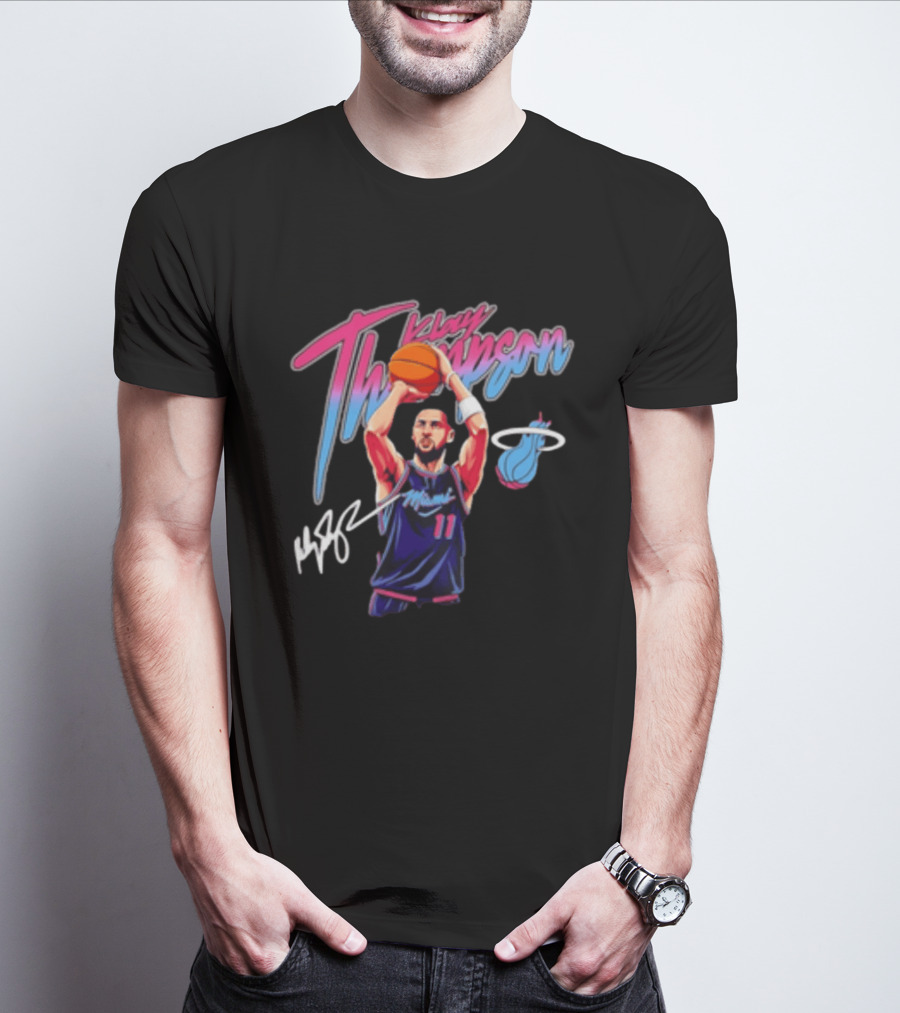 Klay Thompson Miami Heat Basketball Player Number 11 Signature T-Shirt