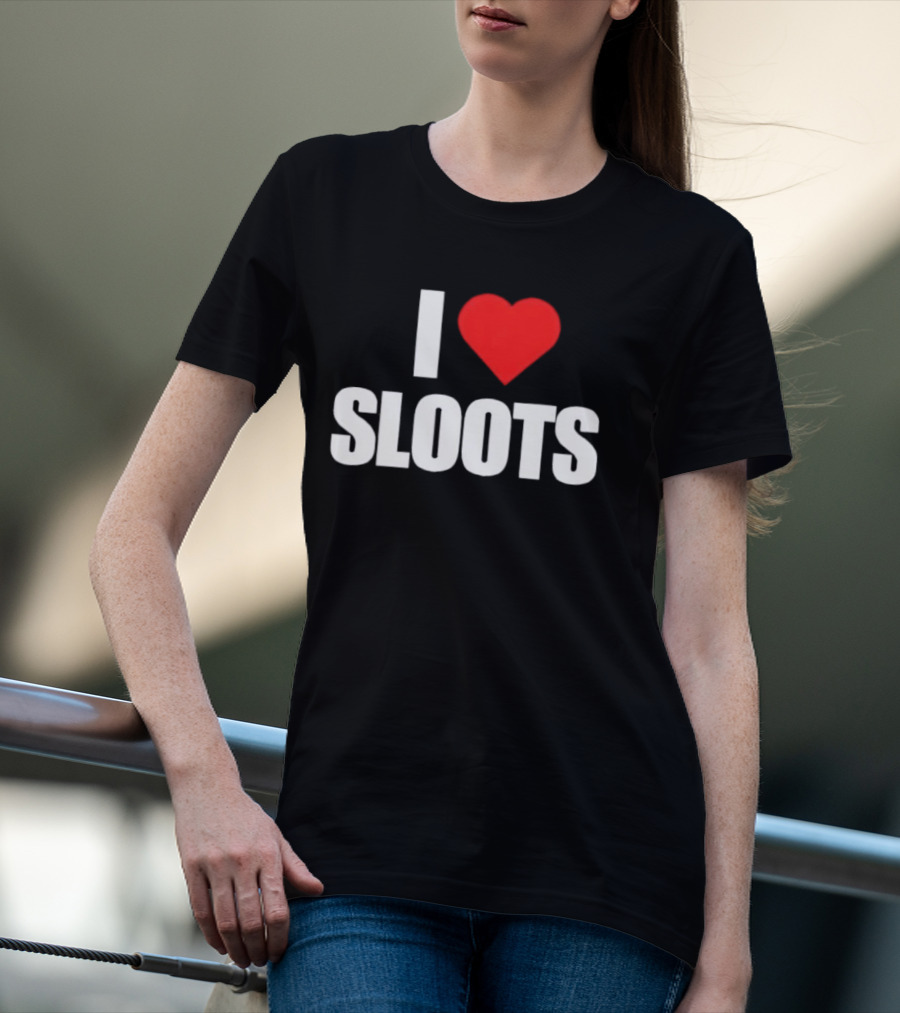I Love Sloots Bold Statement Red Heart T-Shirt