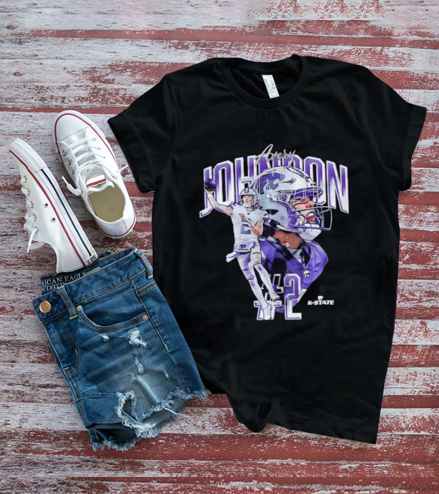 Kansas State Wildcats No 2 Avery Johnson NCAA Football Caricature K State T-Shirt