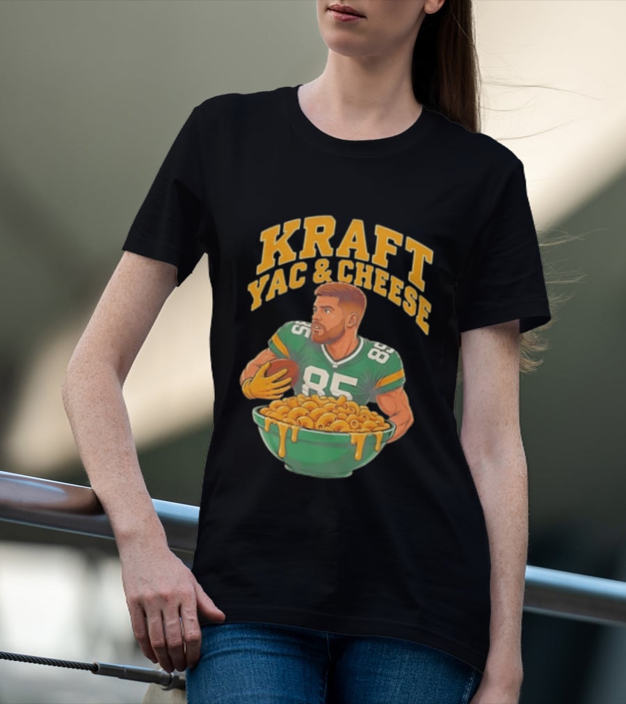 Kraft Yac & Cheese Green Bay Packers 85 Football Player With Bowl T-Shirt