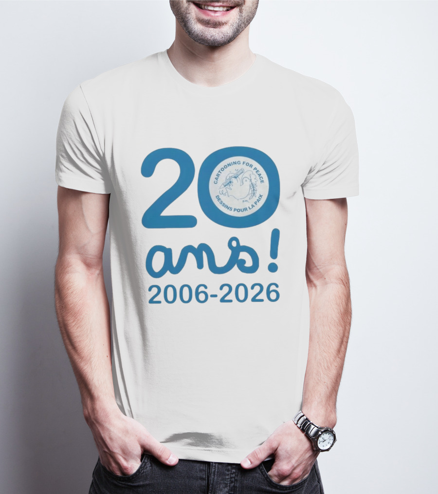 Cartooning For Peace 20 Ans 2006 2026 Dessins Pour La Paix 20th Anniversary T-Shirt