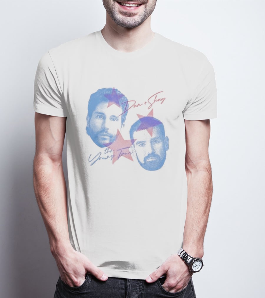 Dan And Shay The Young Tour Crewneck Stars Faces T-Shirt