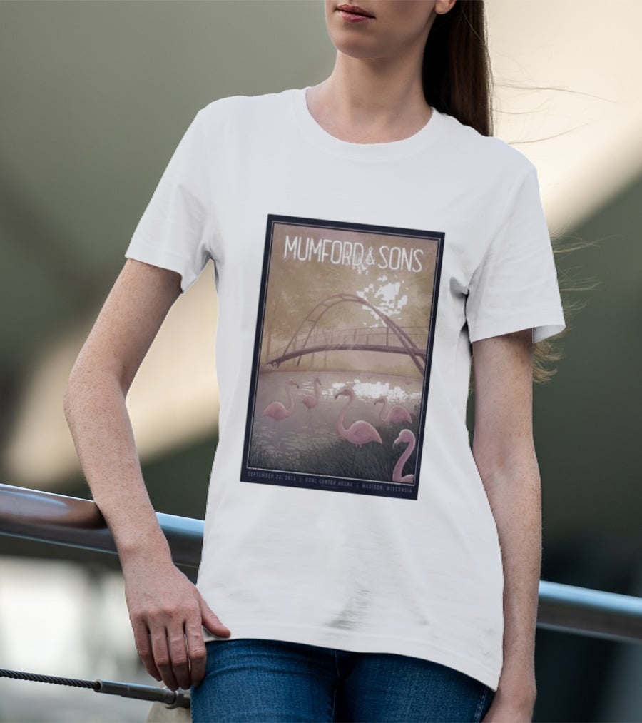 Mumford And Sons Concert Featuring Flamingos At Kohl Center Arena Madison WI September 23 2026 T-Shirt