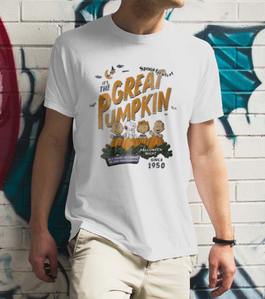 Spooktacular It's The Great Pumpkin Halloween Night Since 1950 Peanuts Charlie Brown Snoopy T-Shirt